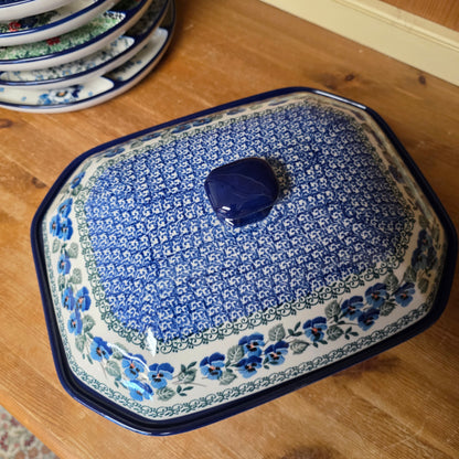 Covered Casserole Baker  9.5" x 12" 665-2273X  Winter Viola pf0526