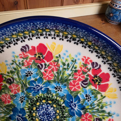 Plate 8" ~ lip ~ Red/blue/yellow 1160