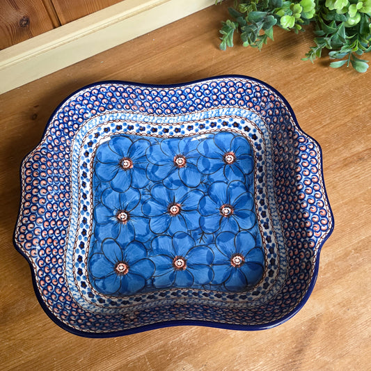 Bowl   Square w/ Handles  425-U408C  U4 pf0526 Blue Jacek Chyla