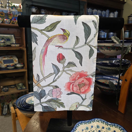 Towel ~ Linen Bird Song ~ Lithuania ~ William Morris Birdsong Design