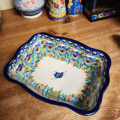 Baker 7.5"x6"x2" / Fala ruffle baker / Pansies 736