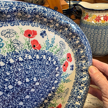 Platter   Oval   10' X 14.5"   2901X ~ Red Poppy Garden