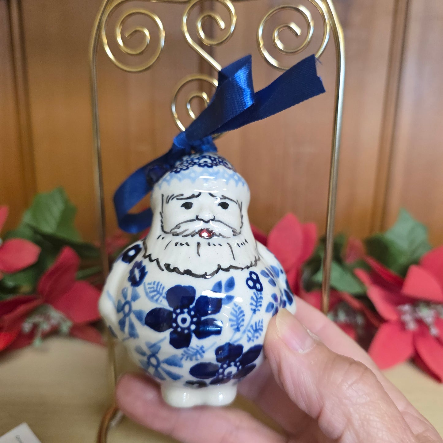 Ornament ~ Santa 3" Indigo SB01