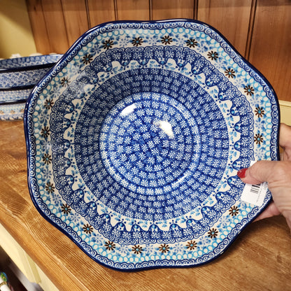 Bowl ~ Wavy Edge ~ Medium ~ 10" 692-2187X Blue Yonder  10 cups