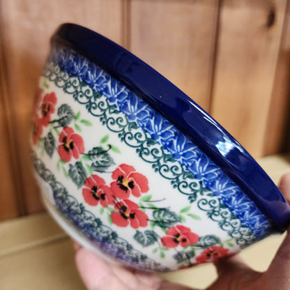 Bowl   Nesting   7.75" W   2538X ~ Red Pansy