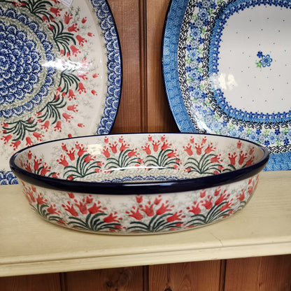 Baker Oval ~ 9.5" 299-1437X Crimson Bells  4 cups