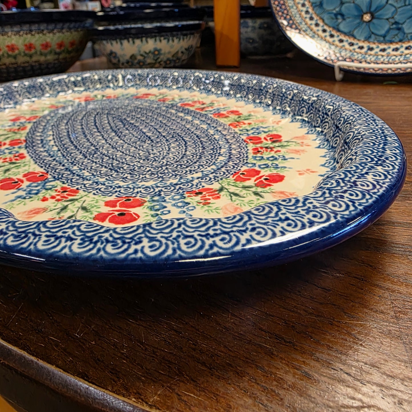 Platter   Oval   10' X 14.5" 614-3220X  Whimsical Garden pf0526  (includes FREE wooden display stand)