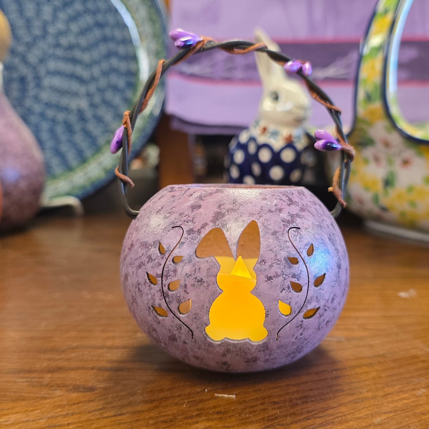 Gourd ~ Purple spring basket bunny cutout