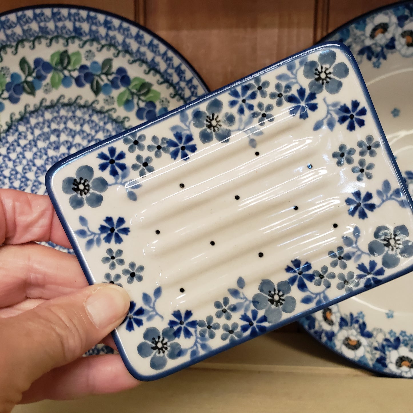 Soap Dish ~ 3.25" x 4.25" A97-2333X  Blue Horizon
