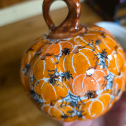 Pumpkin 4" / orange pumpkins black spiders #3