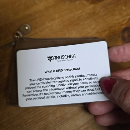 Anuschka ~ Card Case / zip RFID bronze