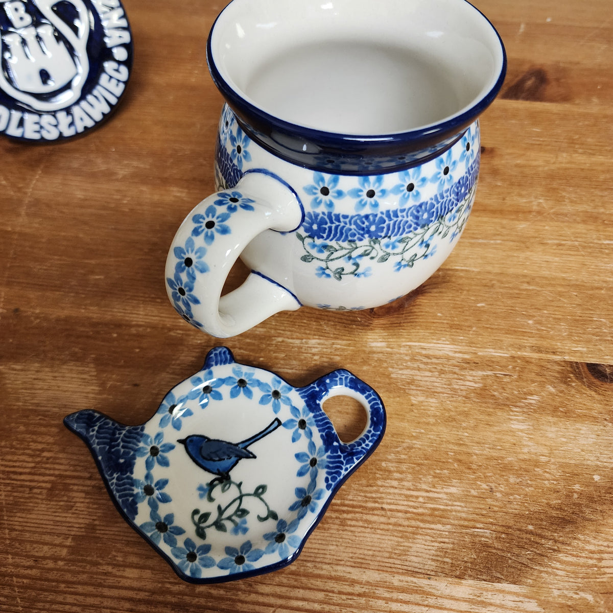 2 pc / 16 oz Bubble Mug & Tea Bag Holder 1932X Song bird