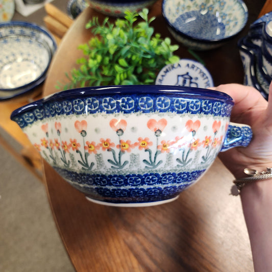 Batter Bowl   36 oz  240-0560X  Peach Spring Daisy pf0526