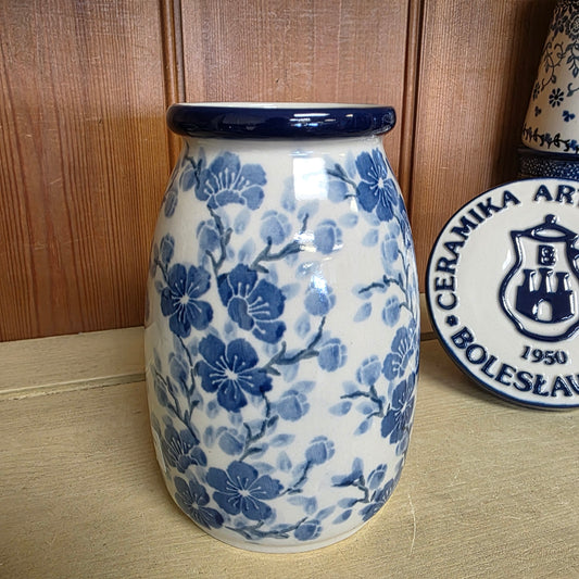 Vase   Milk Bottle Shape   5"H 196-3428X  Timeless Blue pf0526