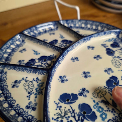 Plate ~ Divided Dish   8.75"  499-2902X  Evening Poppy  small round