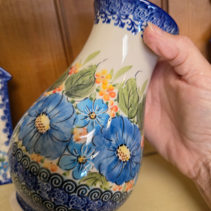 Vase 9" ~ Peachy & Blue UNIKAT