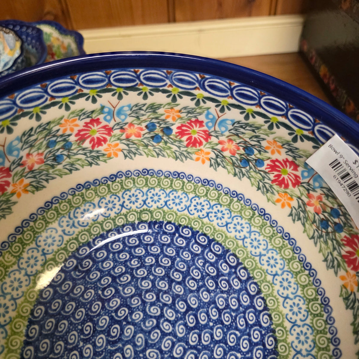Bowl 9" Serving ~ #3 /238 butterflies (4.5"deep)