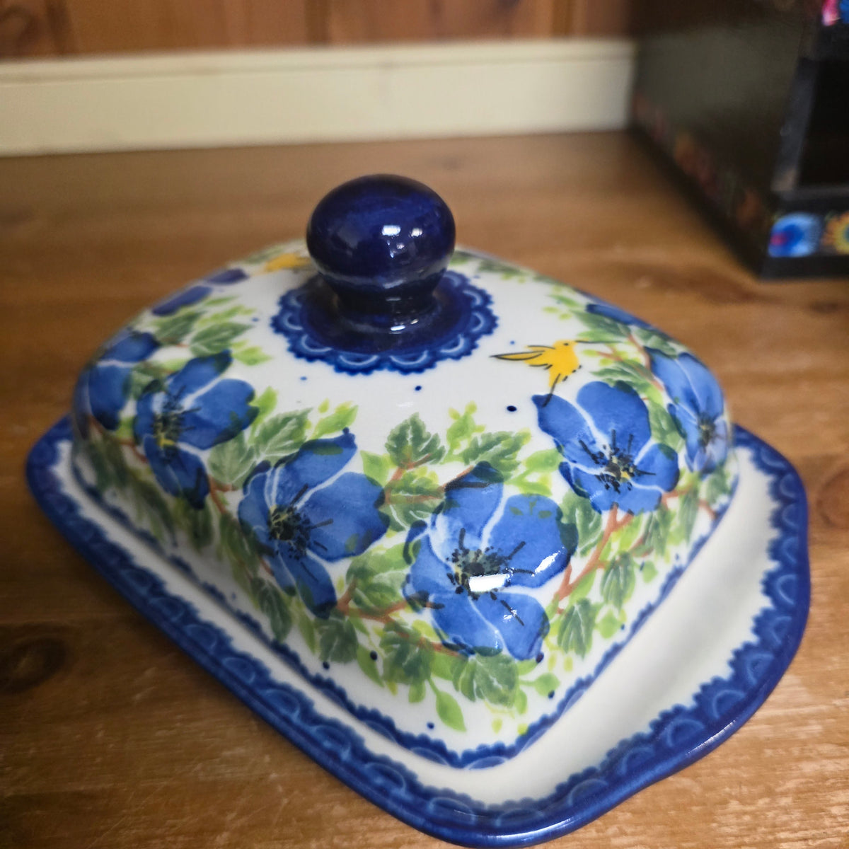 Butter Dish Deep / #1  ART2  1166 yellow bird