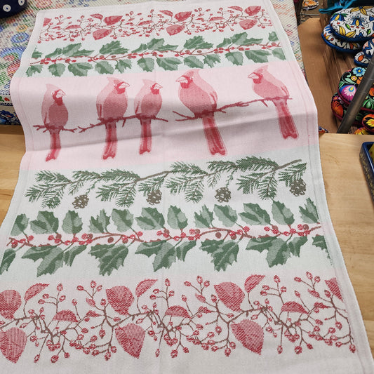 Tea Towel Winter Cardinals / Holly Sweden