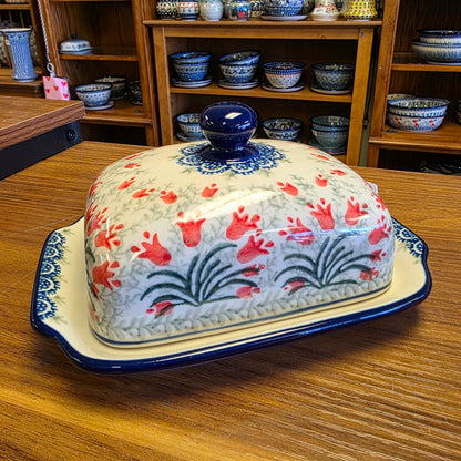 Butter/Cream Cheese Dish   295-1437X  Crimson Bells pf0526