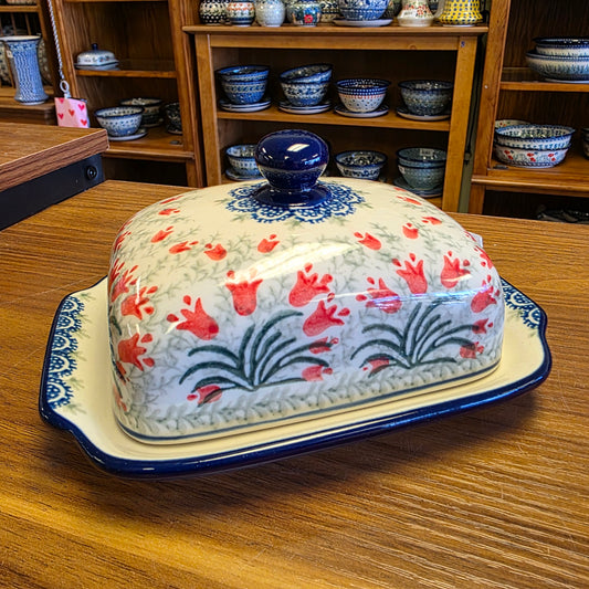 Butter/Cream Cheese Dish   295-1437X  Crimson Bells pf0526