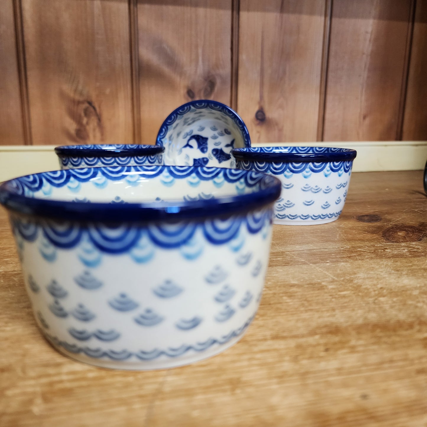 Bowl ~ Ramekin ~ 3.75" 2372X ~ Deep Blue Sea ~ Koi Fish