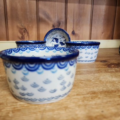 Bowl ~ Ramekin ~ 3.75" 2372X ~ Deep Blue Sea ~ Koi Fish