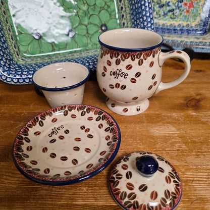 Mug w/Infuser and Saucer   12 oz.    2391 coffee beans