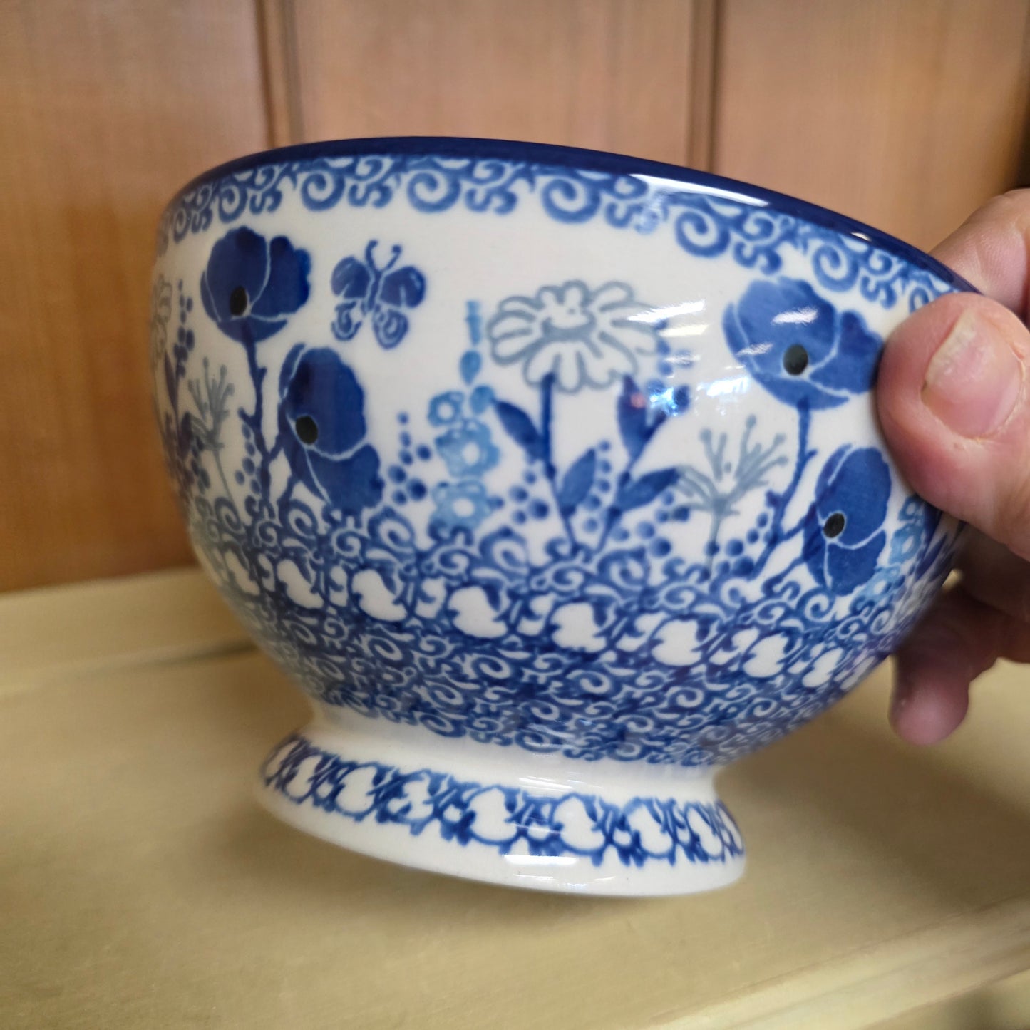 Bowl w/Pedestal   5.25"W  206-2902X  Evening Poppy pf0526
