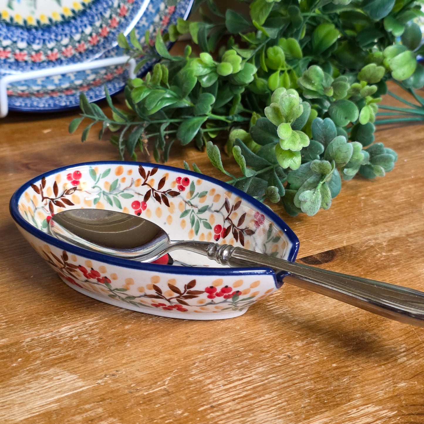 Spoon Rest 5" 381-U49018 red bird M Starzyk