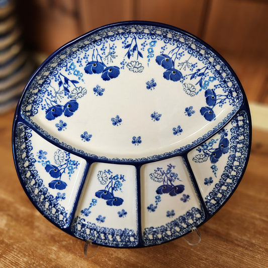 Divided Dish   10"  498-2902X  Evening Poppy pf0526