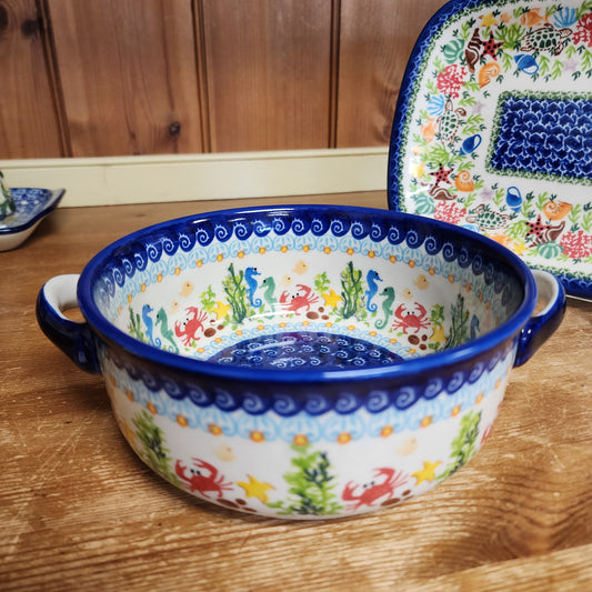 Baker Round Crab 884 ~ 6.5" x 2.5"deep handles