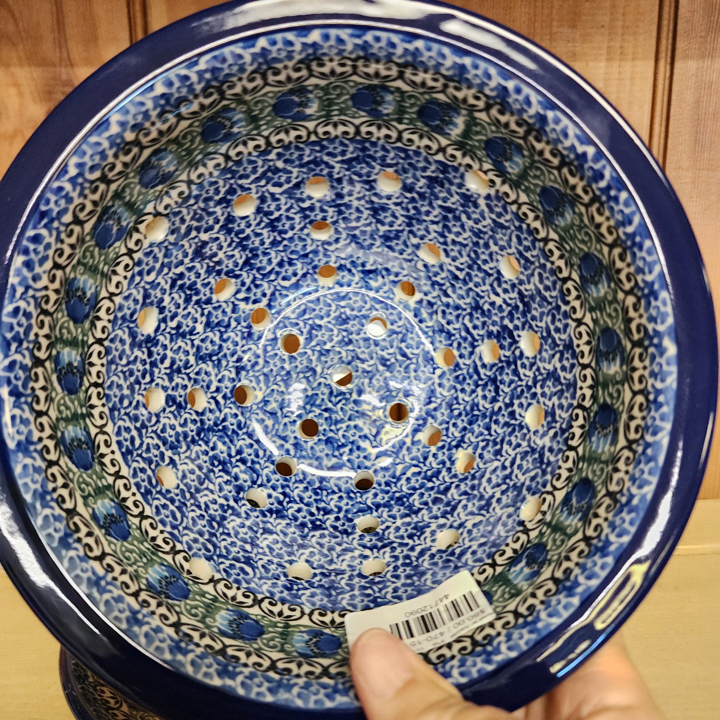 Berry Bowl w/ Saucer   8"W    1513X ~ Peacock Feather