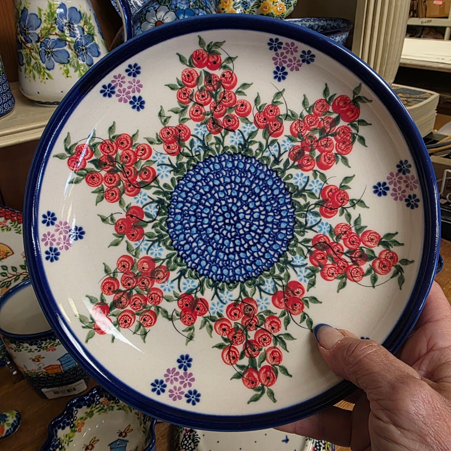 Plate 8" ~ lip ~ Red Berries 282