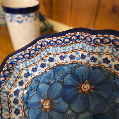 Bowl   Oval Fluted   6" x 7.5" A27-u408BC Chyla Blue