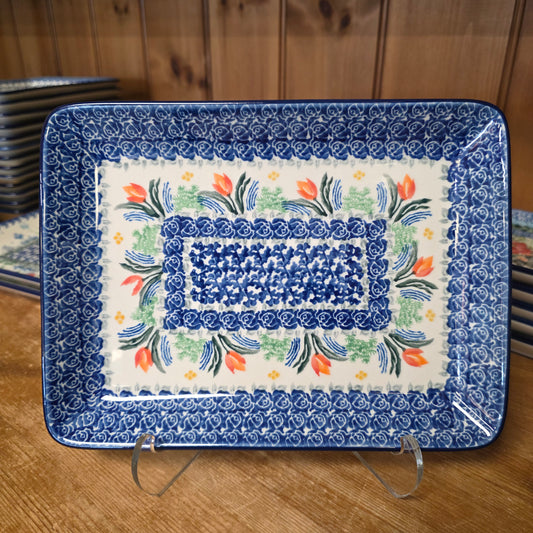 Platter Rectangular 9.5" x7" 111-3371X  Signs of Spring pf0526