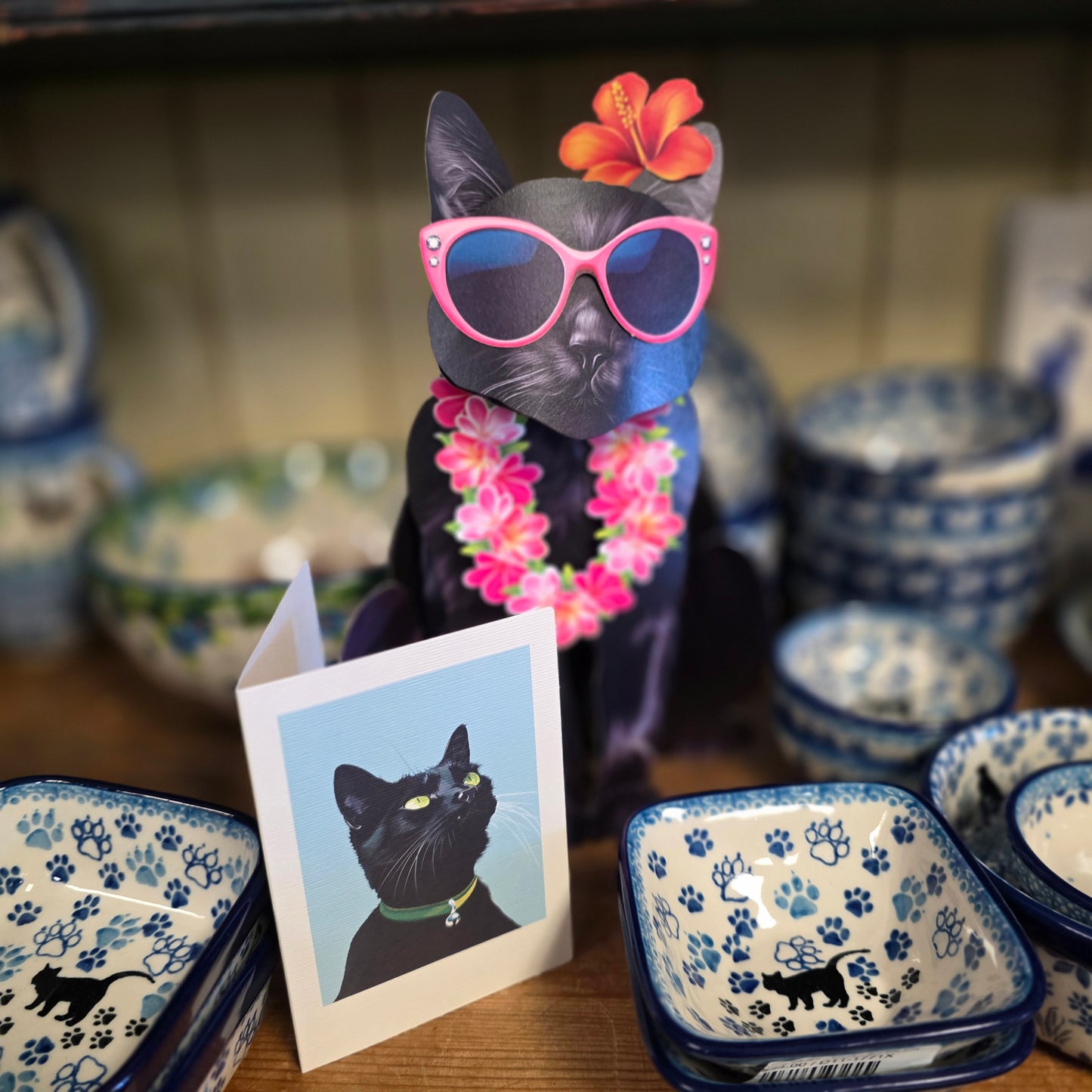 Card ~ Black Cat w/accessories pop up card
