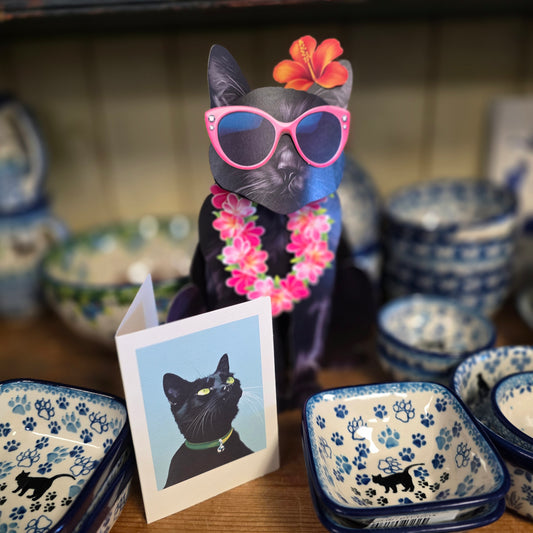 Card ~ Black Cat w/accessories pop up card