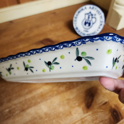 Tray Shallow ~ 9" x 4.5"    D15-2379X  Olive Branch pf0526