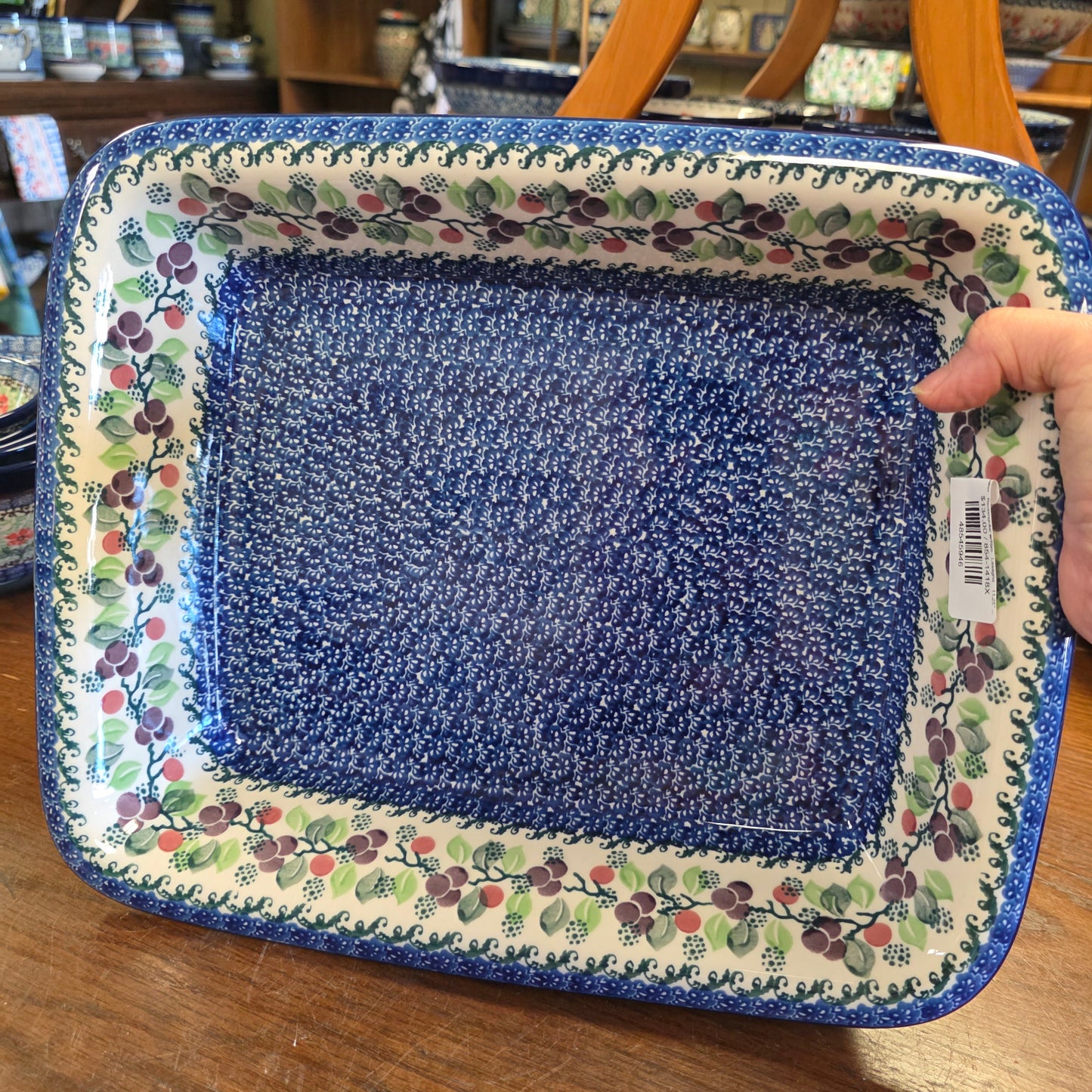 Baker   Rectangular w/Rim   Lasagna    11.25" x 13.75" 1418X ~ Burgandy Berry Blue