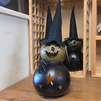 Gourd Fiona Witch 11" Lumiinary with battery tealight