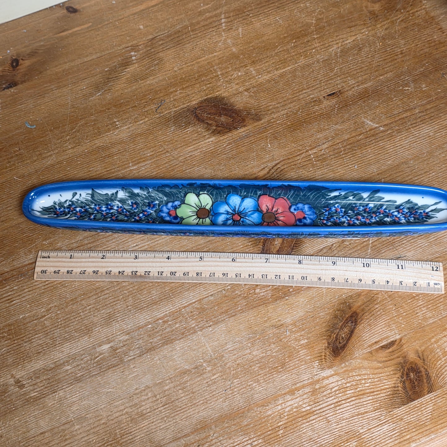 Olive Dish (13")  RBG bold flowers 127