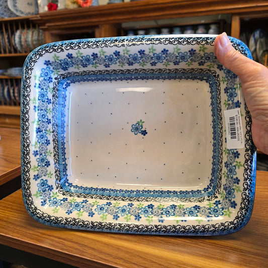 Baker   Rectangular w/Rim   9.25" x 11"L 856-2633X  Flower Works pf0526 Small Lasagna