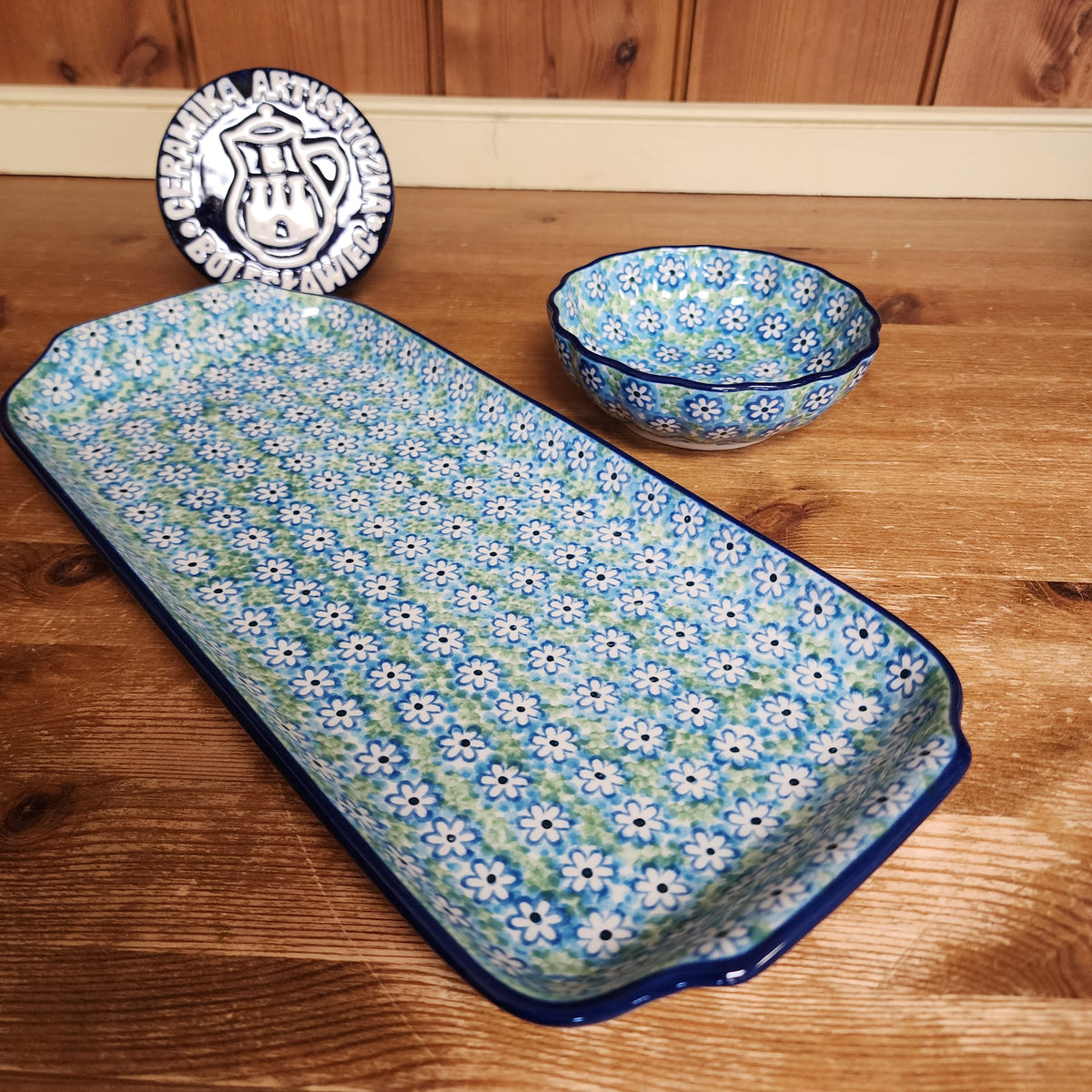 2 pc / Tray & Scalloped bowl 2252X Key Lime
