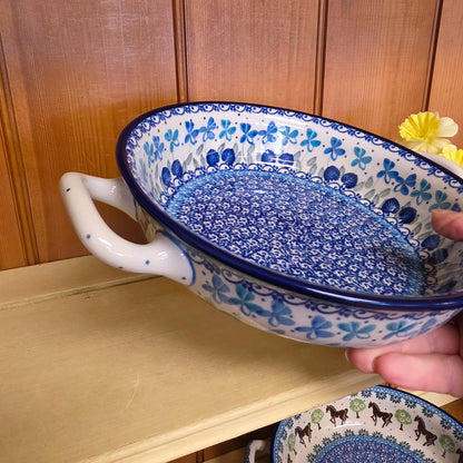 Baker   Round w/ Handles   8" 419-2751X  Blue Orchids pf0526