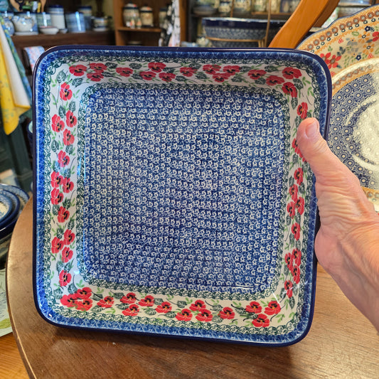 Baker   Square Deep Dish (10.5 in.)    2538X ~ Red Pansy