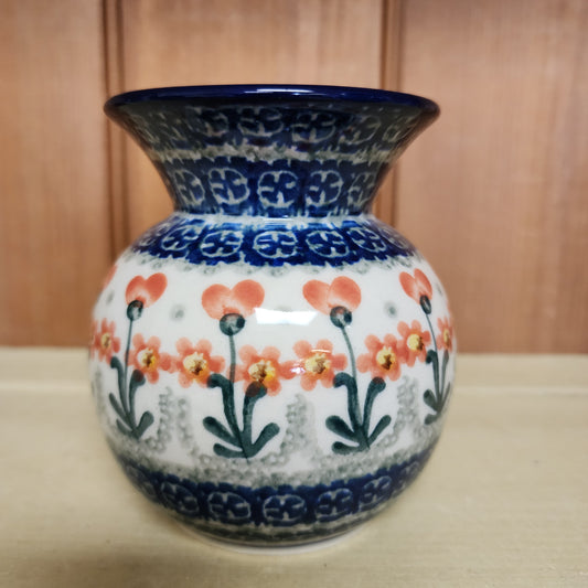 Vase ~ Bubble ~ 4.25" 0560X ~ Peach Spring Daisy