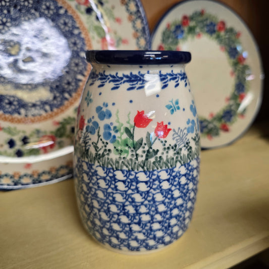 Vase   Milk Bottle Shape   5"H 196-2903X  Tulip Horizon pf0526