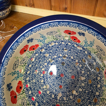 Berry Bowl w/ Saucer   8"W  470-2901X  Red Poppy Garden pf0526