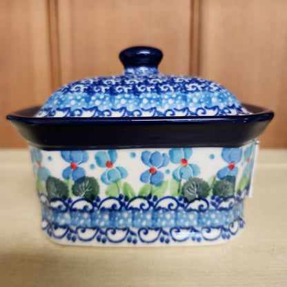 Covered Container   3.25"H x 3.5"W x 4.5"L    2668X ~ Dutch Iris